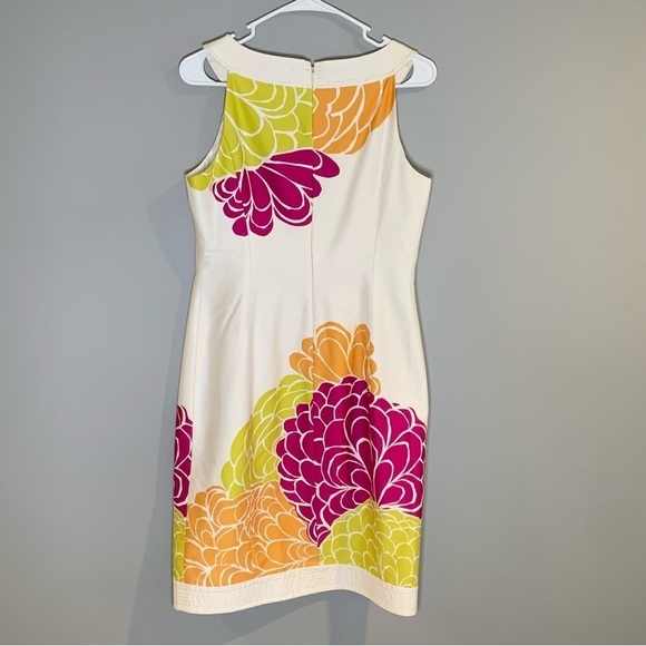 Jones New York Colorful Summer Floral Sheath Dress Size 8. - Picture 3 of 8